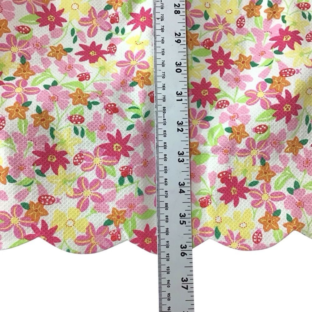 Lilly Pulitzer Pink Floral Strapless Scalloped Hem Dress 8 - Picture 9 of 11